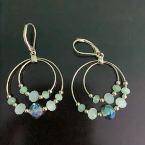 Green Beaded Earrings